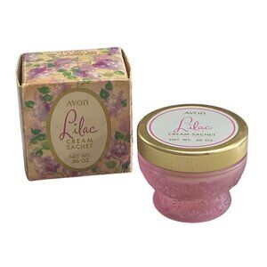 Vintage Avon Cream Sachet Empty Bottle Pink Glass